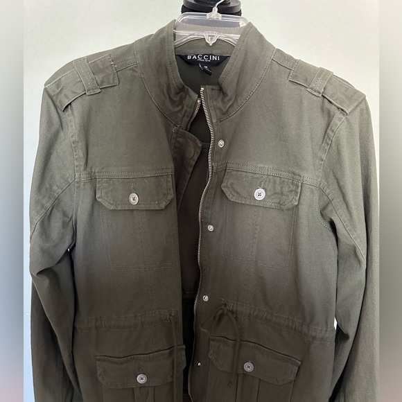 Baccini Military Style women’s Jacket in green Olive. Size Medium. NWOT - Picture 3 of 12